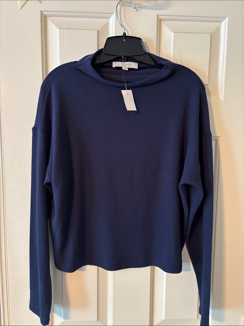 LOFT Navy Blue Long-Sleeve Pullover Sweater